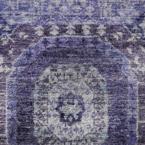 HomeRoots 8' X 10' Stylish Purple & Silver Abstract Geometric Washable Area Rug with UV Protection & Durability 708317