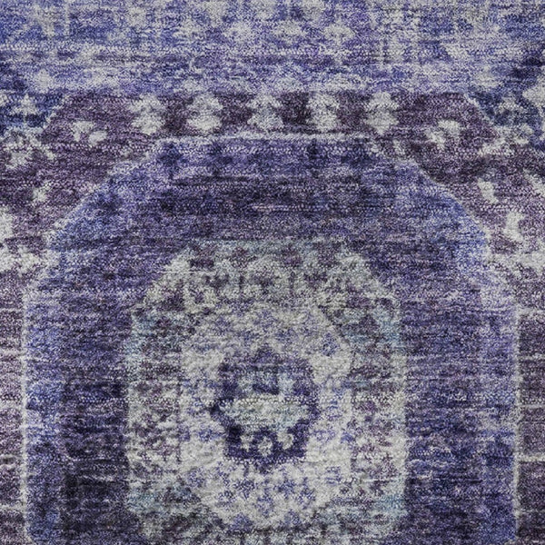 HomeRoots 8' X 10' Stylish Purple & Silver Abstract Geometric Washable Area Rug with UV Protection & Durability 708317