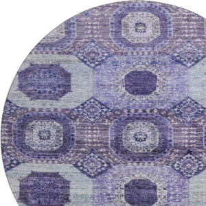 HomeRoots 8' X 10' Stylish Purple & Silver Abstract Geometric Washable Area Rug with UV Protection & Durability 708317