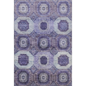 HomeRoots 9' X 12' Purple & Silver Abstract Geometric Washable Area Rug – Durable, UV-Protected, Modern Style! 708318