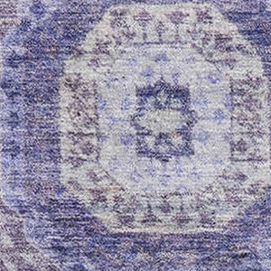 HomeRoots 9' X 12' Purple & Silver Abstract Geometric Washable Area Rug – Durable, UV-Protected, Modern Style! 708318