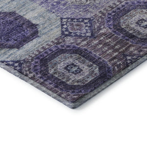 HomeRoots 10' Abstract Purple and Silver Geometric Washable Area Rug with UV Protection - Stylish & Durable! 708319