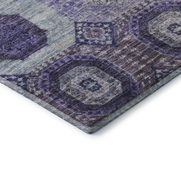 HomeRoots 10' Abstract Purple and Silver Geometric Washable Area Rug with UV Protection - Stylish & Durable! 708319