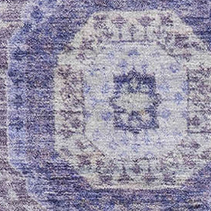 HomeRoots 10' Abstract Purple and Silver Geometric Washable Area Rug with UV Protection - Stylish & Durable! 708319