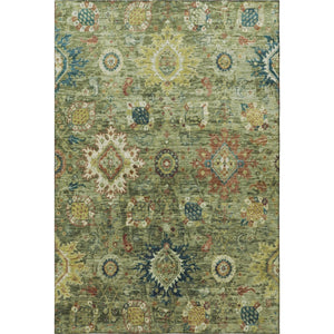 HomeRoots 10' X 14' Artichoke Green Rug - Elegant Oriental Design with UV Protection, Washable & Stain-Resistant! 708325