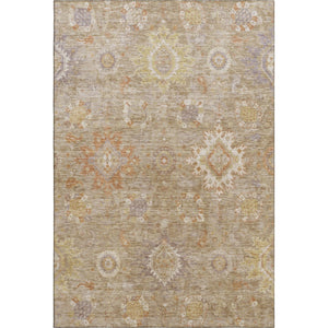 HomeRoots 5' X 8' Beige Ivory Gold Oriental Area Rug - Washable, Stain Resistant, UV Protected for Busy Homes 708327