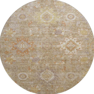 HomeRoots 8' X 10' Elegant Beige Ivory Gold Oriental Washable Area Rug with UV Protection for Modern Homes 708329
