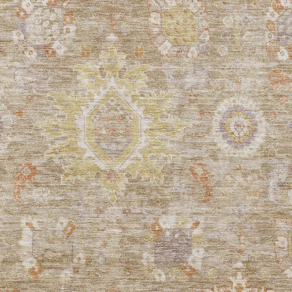 HomeRoots 10' X 14' Beige Ivory Gold Oriental Area Rug - Washable & Stain Resistant with UV Protection 708331
