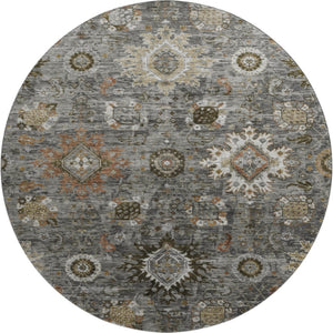 HomeRoots 8' X 10' Elegant Pewter Copper & Beige Washable Area Rug with UV Protection for Busy Homes 708347