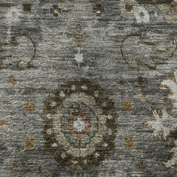 HomeRoots 8' X 10' Elegant Pewter Copper & Beige Washable Area Rug with UV Protection for Busy Homes 708347