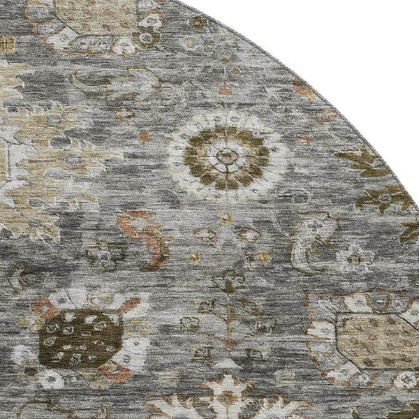 HomeRoots 8' X 10' Elegant Pewter Copper & Beige Washable Area Rug with UV Protection for Busy Homes 708347