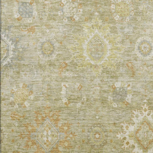 HomeRoots 5' X 8' Classic Sage Copper Ivory Oriental Area Rug - Washable, Stain-Resistant, UV Protected! 708351