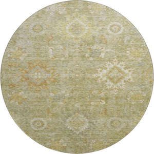 HomeRoots 8' X 10' Sage Copper & Ivory Oriental Washable Area Rug - UV Protected, Stain-Resistant Beauty 708353