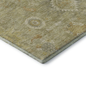 HomeRoots 8' X 10' Sage Copper & Ivory Oriental Washable Area Rug - UV Protected, Stain-Resistant Beauty 708353