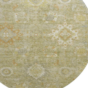 HomeRoots 8' X 10' Sage Copper & Ivory Oriental Washable Area Rug - UV Protected, Stain-Resistant Beauty 708353