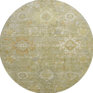 HomeRoots 8' X 10' Sage Copper & Ivory Oriental Washable Area Rug - UV Protected, Stain-Resistant Beauty 708353
