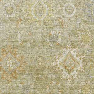 HomeRoots 10' X 14' Sage Copper Ivory Oriental Area Rug - Washable, UV-Protected, Perfect for Busy Homes 708355