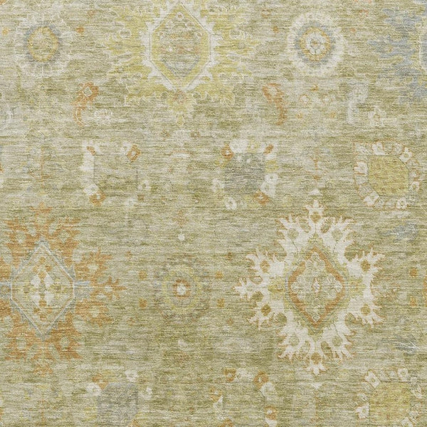 HomeRoots 10' X 14' Sage Copper Ivory Oriental Area Rug - Washable, UV-Protected, Perfect for Busy Homes 708355