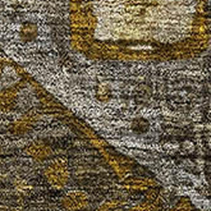 HomeRoots 8' Brown Gold Beige Abstract Round Rug – Washable, UV-Protected, Durable for Homes with Kids & Pets 708364