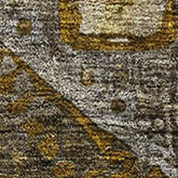 HomeRoots 8' Brown Gold Beige Abstract Round Rug – Washable, UV-Protected, Durable for Homes with Kids & Pets 708364