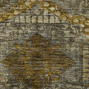 HomeRoots 8' X 10' Stylish Brown Gold Beige Abstract Area Rug - Washable, UV Protected, Perfect for Families 708365