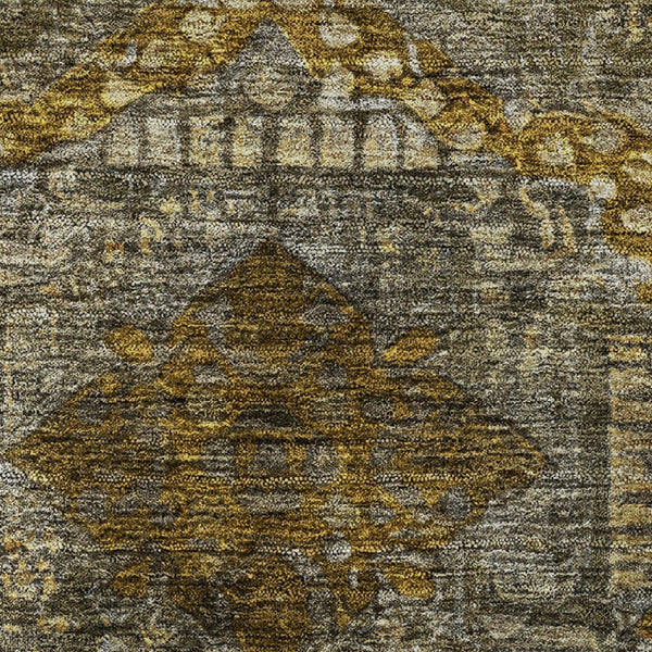 HomeRoots 8' X 10' Stylish Brown Gold Beige Abstract Area Rug - Washable, UV Protected, Perfect for Families 708365