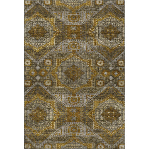 HomeRoots 10' X 14' Contemporary Brown Gold Beige Abstract Geometric Washable Area Rug with UV Protection 708367