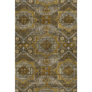 HomeRoots 10' X 14' Contemporary Brown Gold Beige Abstract Geometric Washable Area Rug with UV Protection 708367