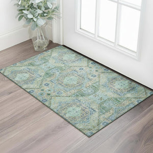 HomeRoots 5' X 8' Colorful Geometric Washable Area Rug with UV Protection - Perfect for Homes with Kids & Pets! 708375
