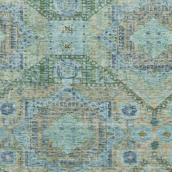 HomeRoots 9' X 12' Abstract Geometric Washable Area Rug - Stain Resistant, UV Protected, Stylish & Durable! 708378