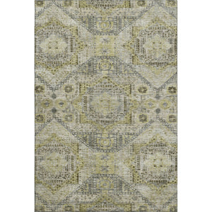 HomeRoots 10' Khaki Beige & Gray Abstract Geometric Area Rug - Durable, Washable, UV Protected for Modern Spaces 708385
