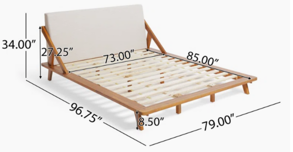 English Elm Breonca Plush Beige Upholstered Platform Bed with Acacia Wood Legs for Modern Bedrooms 70839.00BGE-CK-H_70839.00BGE-CK-P