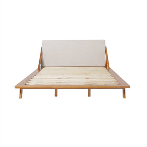 English Elm Breonca King Platform Bed Solid Acacia Frame Cushioned Upholstered Headboard Modern 70839.00BGE-K-H_70839.00BGE-K-P