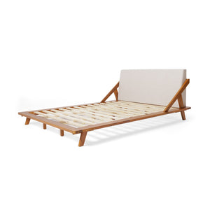 English Elm Breonca King Platform Bed Solid Acacia Frame Cushioned Upholstered Headboard Modern 70839.00BGE-K-H_70839.00BGE-K-P