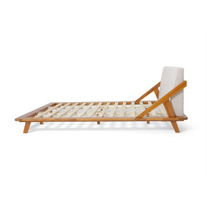 English Elm Breonca King Platform Bed Solid Acacia Frame Cushioned Upholstered Headboard Modern 70839.00BGE-K-H_70839.00BGE-K-P