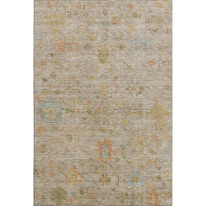HomeRoots 9' X 12' Washable Beige Floral Area Rug with UV Protection - Stain-Resistant, Durable & Elegant Design 708396
