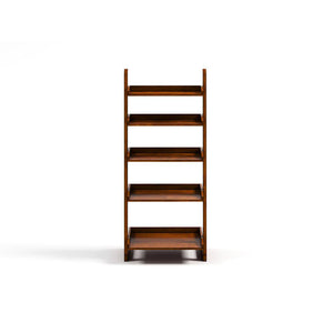 English Elm Stylish Oak Ladder Shelf 5-Tier Display Unit 23"W x 8"D x 42.5"H — Modern Transitional Storage, Easy Assembly B2741P342792