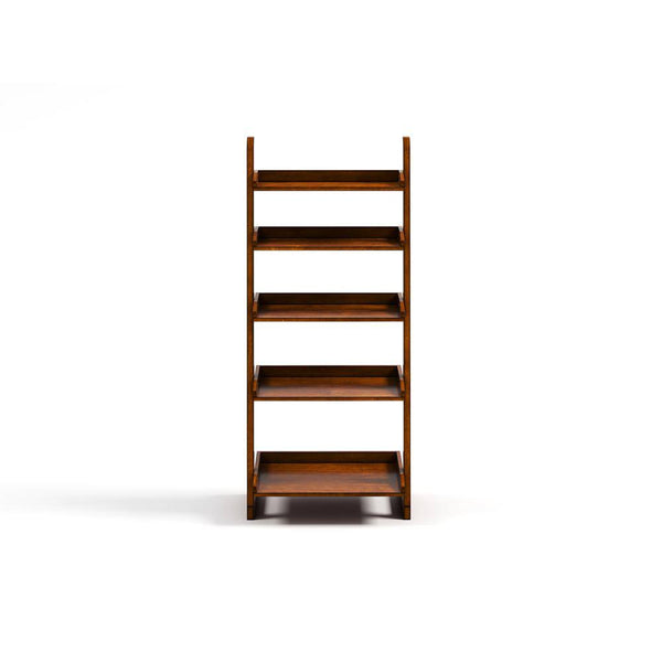 English Elm Stylish Oak Ladder Shelf 5-Tier Display Unit 23"W x 8"D x 42.5"H — Modern Transitional Storage, Easy Assembly B2741P342792
