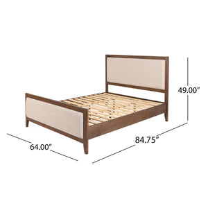 English Elm Ambrogina Coastal Platform Bed Acacia Wood Frame with Soft Upholstered Headboard 70840.00-Q-H_70840.00-Q-P