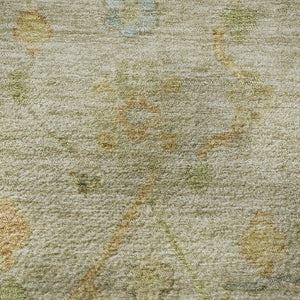 HomeRoots 8' X 10' Washable Khaki Gold & Blue Floral Area Rug with UV Protection, Perfect for Busy Homes! 708431