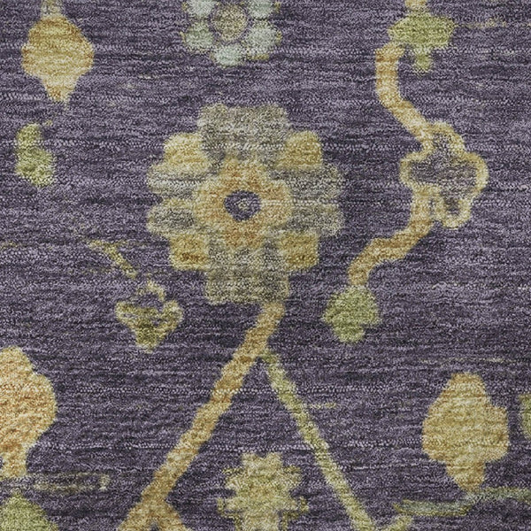 HomeRoots 8' X 10' Floral Area Rug in Purple, Gold & Blue - Washable, UV-Protected, Non-Slip for Family Homes 708443