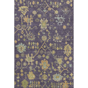 HomeRoots 10' X 14' Floral Area Rug in Purple, Gold & Blue - Washable, UV-Protected, Durable Design for Homes 708445
