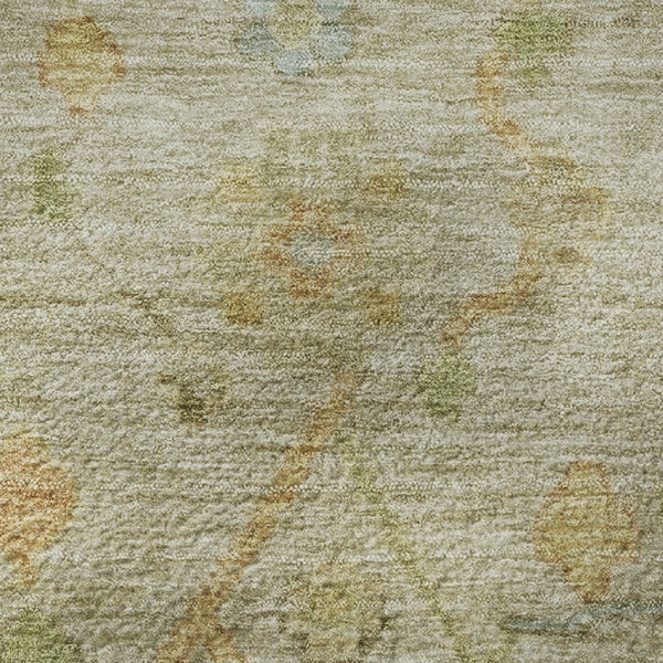 HomeRoots 8' X 10' Floral Area Rug in Sage, Gold & Blue - Washable, UV Protected, Non-Slip for Family Spaces 708449