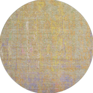 HomeRoots 8' X 10' Vibrant Abstract Area Rug in Green, Purple & Gold - Washable, UV Protected & Stain Resistant 708461