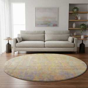 HomeRoots 8' X 10' Vibrant Abstract Area Rug in Green, Purple & Gold - Washable, UV Protected & Stain Resistant 708461