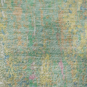 HomeRoots 10' X 14' Teal, Purple, & Gold Abstract Area Rug - Washable, UV-Protected, Durable, Non-Slip Design 708469