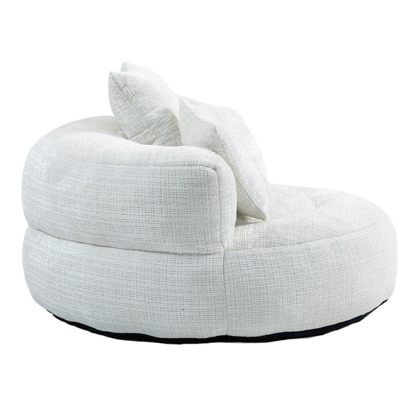 English Elm Lazy Sofa Oversized Ergonomic Bean Bag Lounger with High Wrap Back, Plush Chenille Foam Comfort for Living Room, Bedroom, Office Beige W395P252048