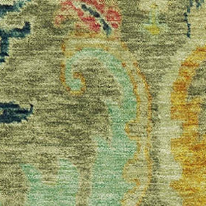 HomeRoots 8' Elegant Floral Washable Round Rug with UV Protection - Durable, Stylish, and Easy Care for Homes 708484