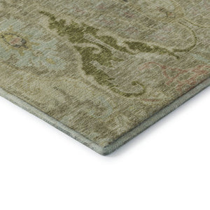 HomeRoots 5' X 8' Khaki Gold Beige Floral Area Rug - Washable, UV Protected, Stain Resistant, Durable Design! 708495