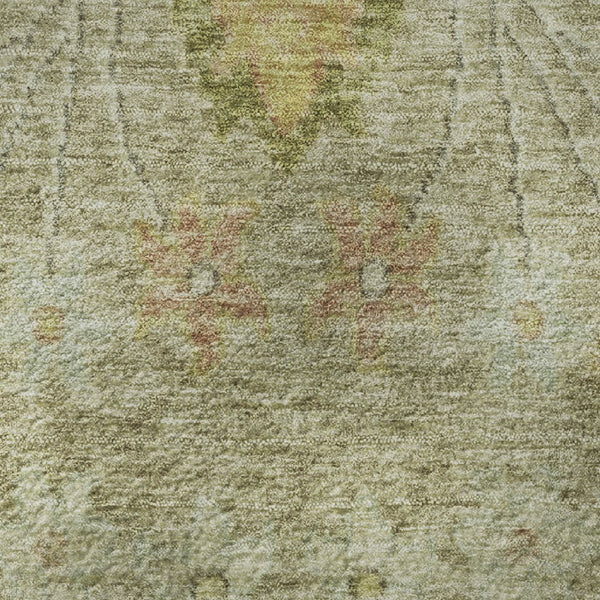 HomeRoots 8' X 10' Elegant Khaki Gold Beige Floral Area Rug - Washable, UV Protected & Non-Slip Backing! 708497